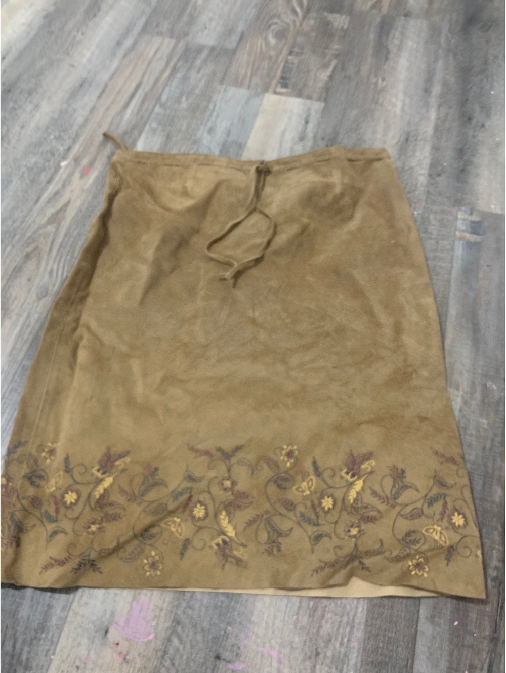 Express brown embroidered skirt
